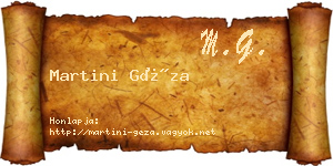 Martini Géza névjegykártya